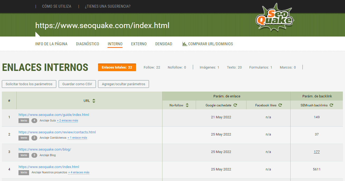 panel de seoquake como funciona