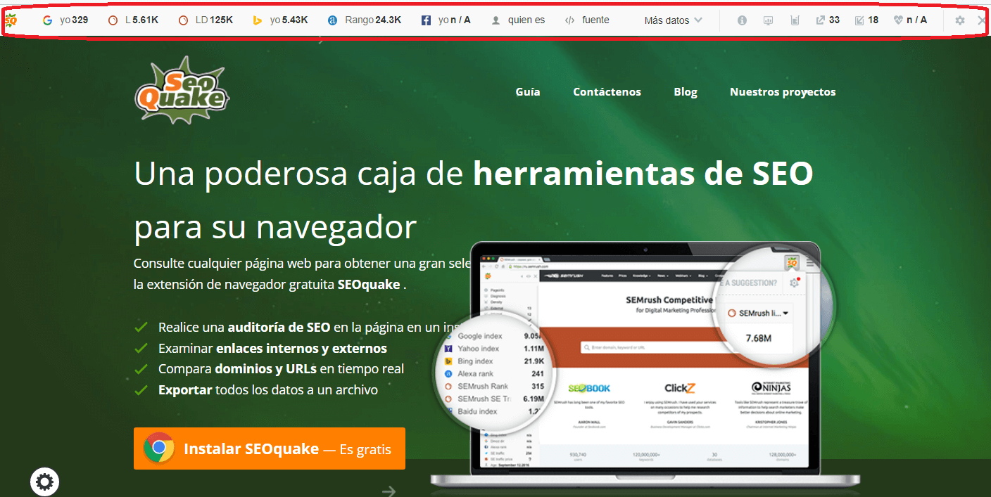 seoquake chrome plugin