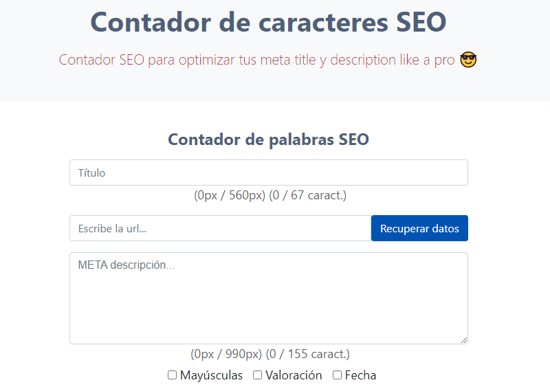 herramientas de redacción contador de caracteres