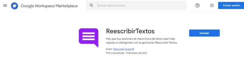 cambiador de palabras de google
